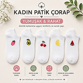 5 Lİ KADIN KISA PAMUK ÇORAP