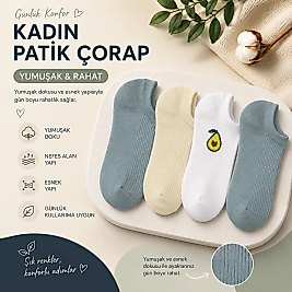 4 LÜ KADIN PAMUK PATİK ÇORAP